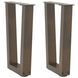 Nogi do stolika kawowego w kształcie litery V 2 szt. Naturalna stal 38x(42-43,3) cm Stal