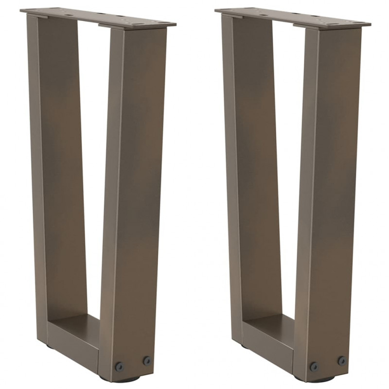 Nogi do stolika kawowego w kształcie litery V 2 szt. Naturalna stal 38x(42-43,3) cm Stal