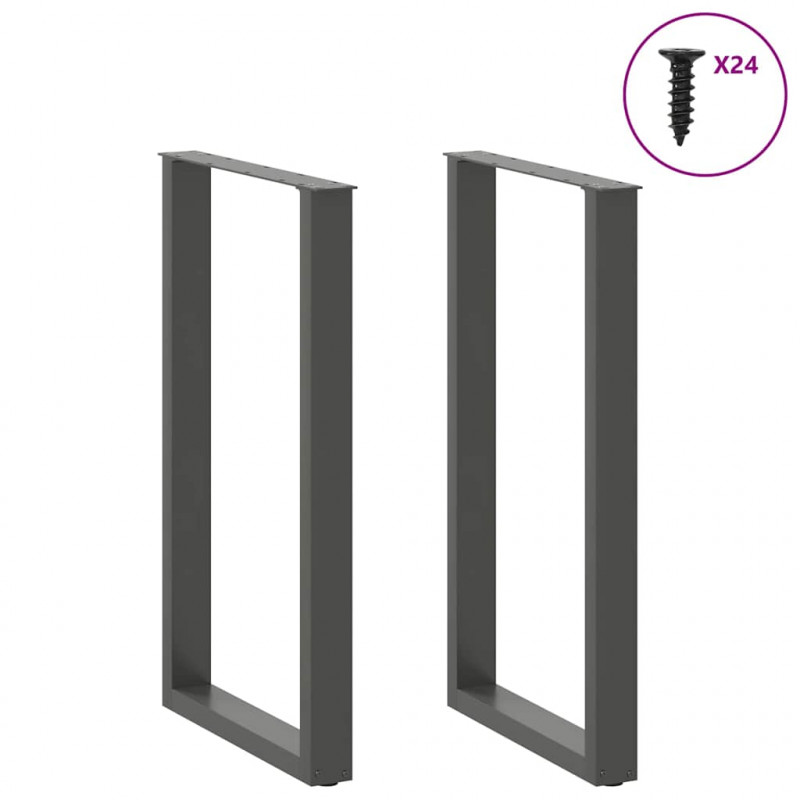 Nogi do stołu barowego w kształcie litery U 2 szt. Antracyt 60x(100-101) cm Stal
