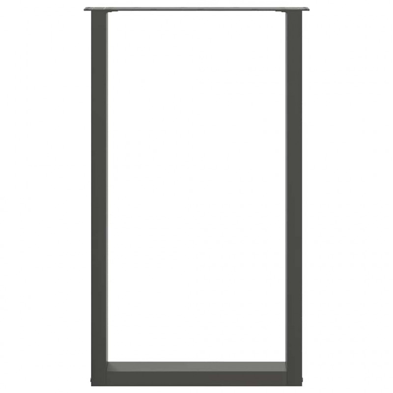 Nogi do stołu barowego w kształcie litery U 2 szt. Antracyt 60x(100-101) cm Stal