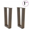 Nogi do stolika kawowego w kształcie litery V 2 szt. Naturalna stal 38x(42-43,3) cm Stal