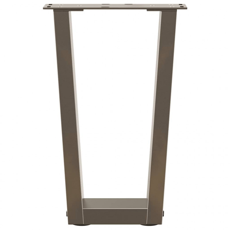 Nogi do stolika kawowego w kształcie litery V 2 szt. Naturalna stal 38x(42-43,3) cm Stal