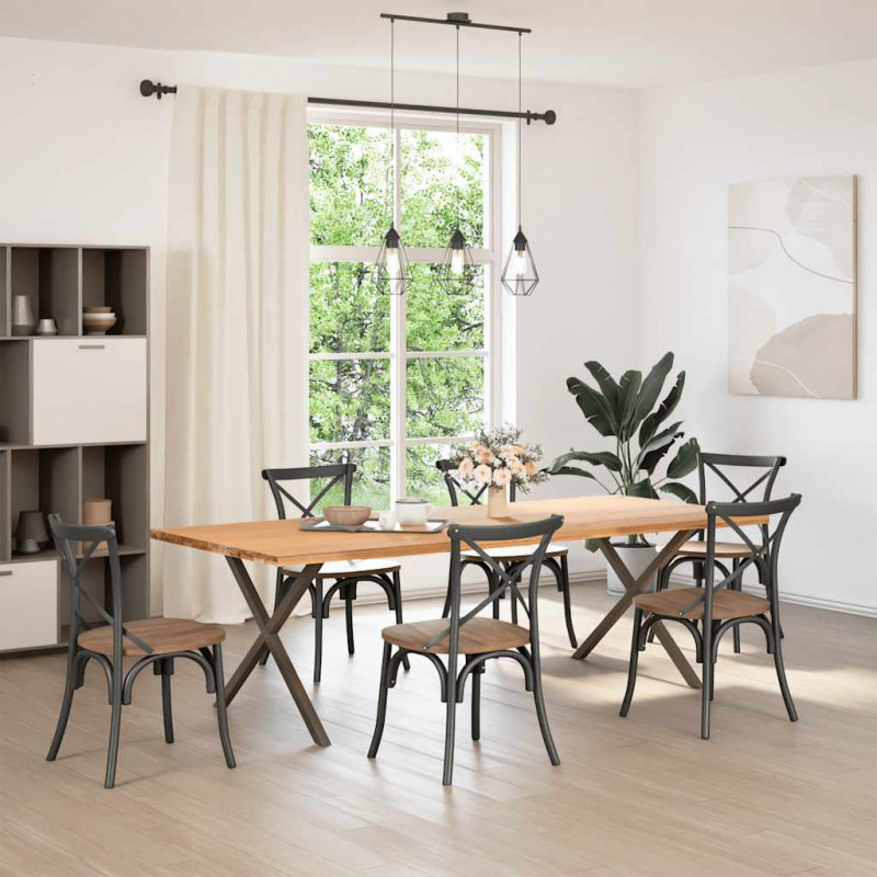 Nogi do stołu jadalnego w kształcie litery X 2 szt. Naturalna stal 90x(72-73) cm Stal
