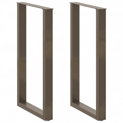 Nogi do stołu barowego w kształcie litery U 2 szt. Naturalna stal 60x(100-101) cm Stal