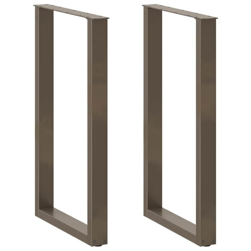 Nogi do stołu barowego w kształcie litery U 2 szt. Naturalna stal 60x(100-101) cm Stal
