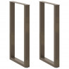 Nogi do stołu barowego w kształcie litery U 2 szt. Naturalna stal 60x(100-101) cm Stal