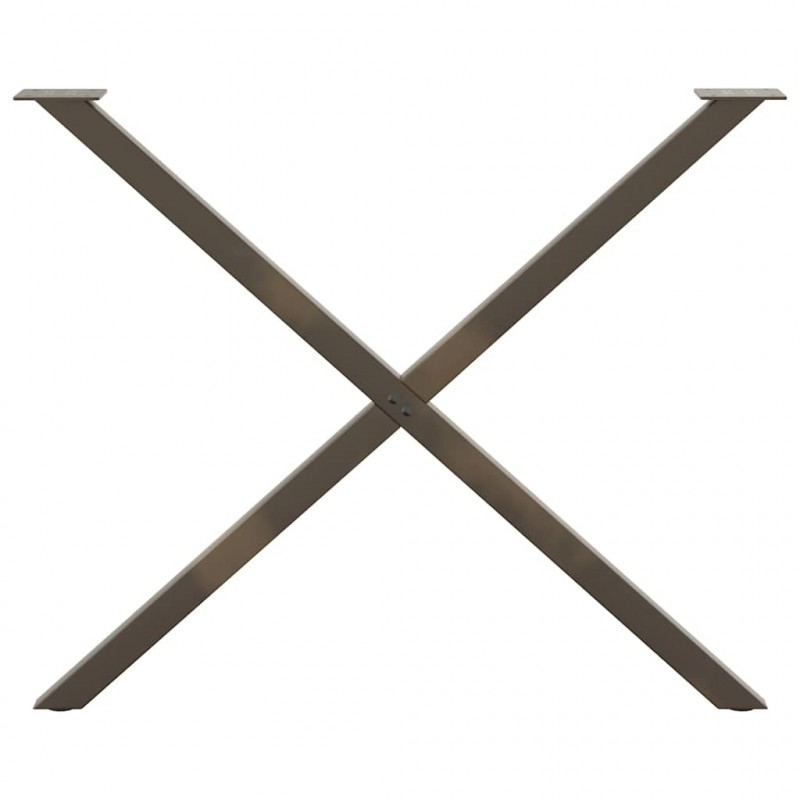 Nogi do stołu jadalnego w kształcie litery X 2 szt. Naturalna stal 90x(72-73) cm Stal