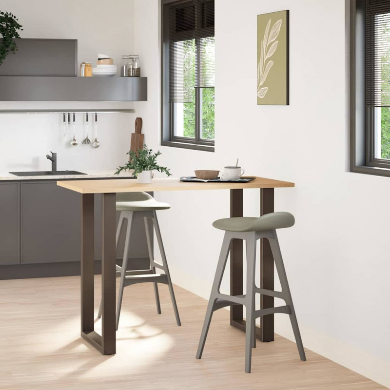 Nogi do stołu barowego w kształcie litery U 2 szt. Naturalna stal 60x(100-101) cm Stal