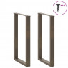 Nogi do stołu barowego w kształcie litery U 2 szt. Naturalna stal 60x(100-101) cm Stal