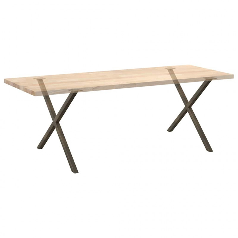 Nogi do stołu jadalnego w kształcie litery X 2 szt. Naturalna stal 90x(72-73) cm Stal