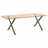 Nogi do stołu jadalnego w kształcie litery X 2 szt. Naturalna stal 90x(72-73) cm Stal
