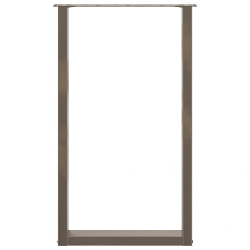 Nogi do stołu barowego w kształcie litery U 2 szt. Naturalna stal 60x(100-101) cm Stal