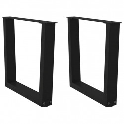 Nogi do stolika kawowego w kształcie litery V 2 szt. Czarne 50x(42-43,3) cm Stal