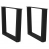 Nogi do stolika kawowego w kształcie litery V 2 szt. Czarne 50x(42-43,3) cm Stal