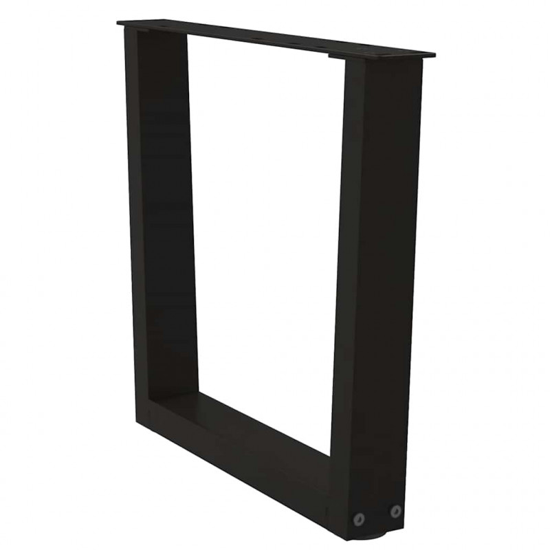 Nogi do stolika kawowego w kształcie litery V 2 szt. Czarne 50x(42-43,3) cm Stal