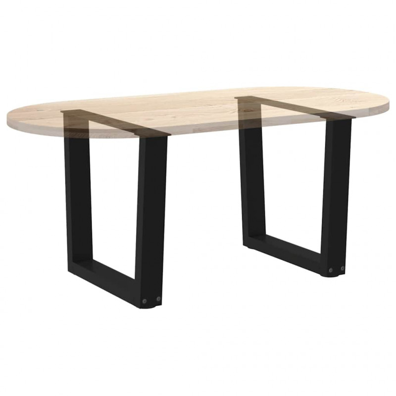 Nogi do stolika kawowego w kształcie litery V 2 szt. Czarne 50x(42-43,3) cm Stal