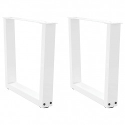 Nogi do stolika kawowego w kształcie litery V 2 szt. Białe 50x(42-43,3) cm Stal