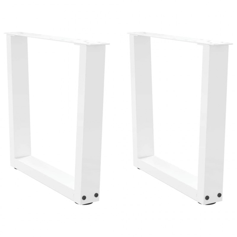 Nogi do stolika kawowego w kształcie litery V 2 szt. Białe 50x(42-43,3) cm Stal