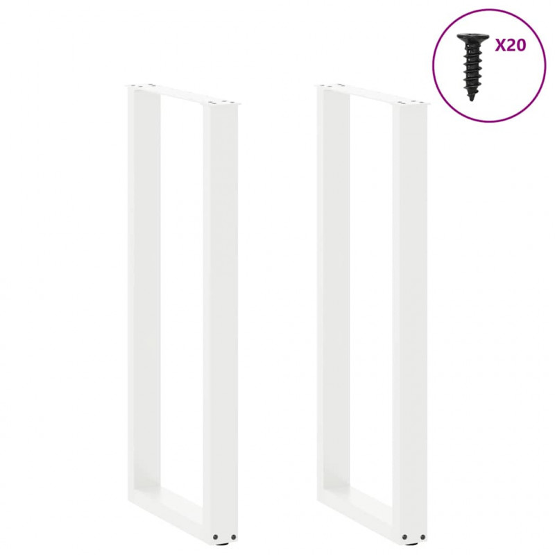 Nogi do stołu barowego w kształcie litery U 2 szt. Białe 40x(110-111) cm Stal