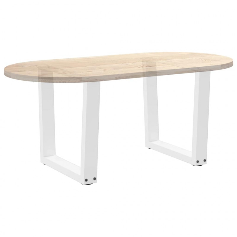 Nogi do stolika kawowego w kształcie litery V 2 szt. Białe 50x(42-43,3) cm Stal
