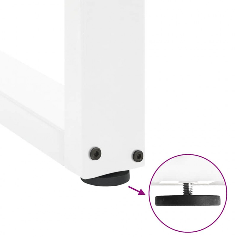 Nogi do stołu barowego w kształcie litery U 2 szt. Białe 40x(110-111) cm Stal