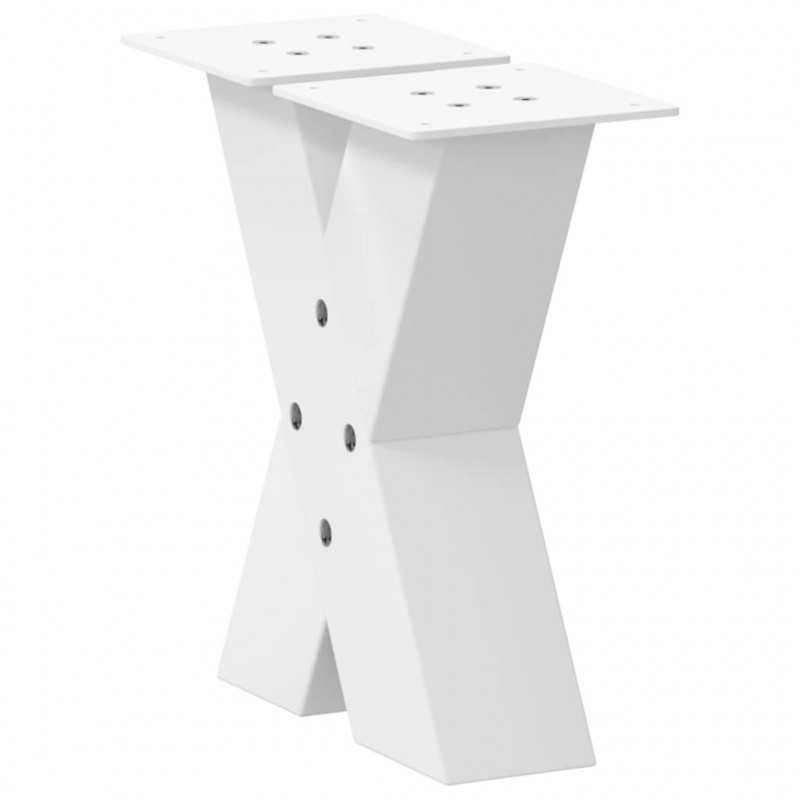 Nogi do stolika kawowego w kształcie litery X 2 szt. Białe 30x(30-31) cm Stal