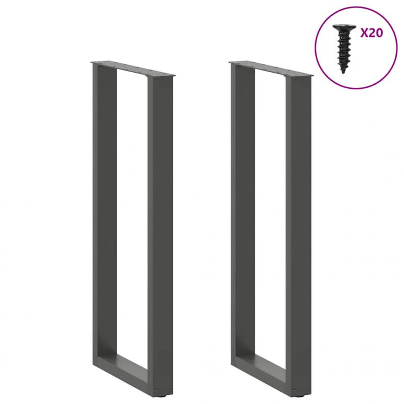 Nogi do stołu barowego w kształcie litery U 2 szt. Antracyt 40x(110-111) cm Stal
