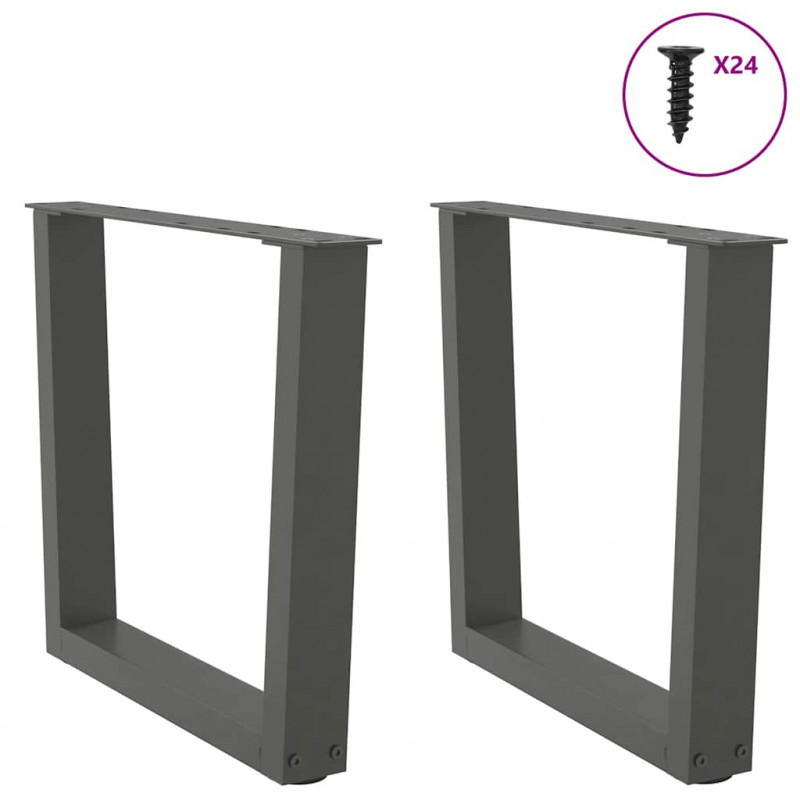 Nogi do stolika kawowego w kształcie litery V 2 szt. Antracyt 50x(42-43,3) cm Stal