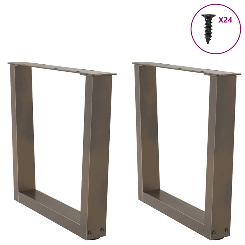 Nogi do stolika kawowego w kształcie litery V 2 szt. Naturalna stal 50x(42-43,3) cm Stal