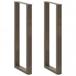 Nogi do stołu barowego w kształcie litery U 2 szt. Naturalna stal 40x(110-111) cm Stal