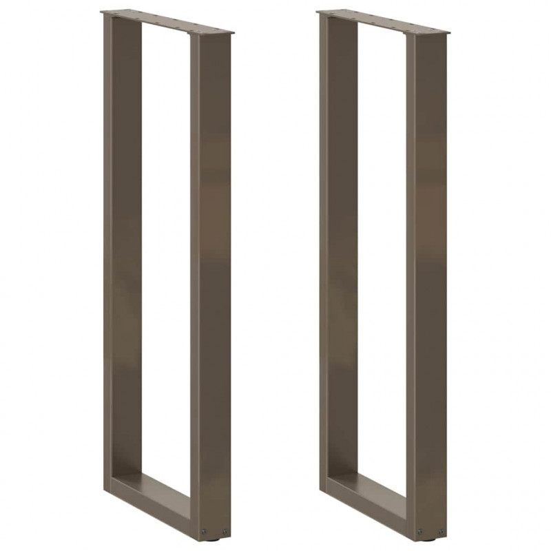 Nogi do stołu barowego w kształcie litery U 2 szt. Naturalna stal 40x(110-111) cm Stal