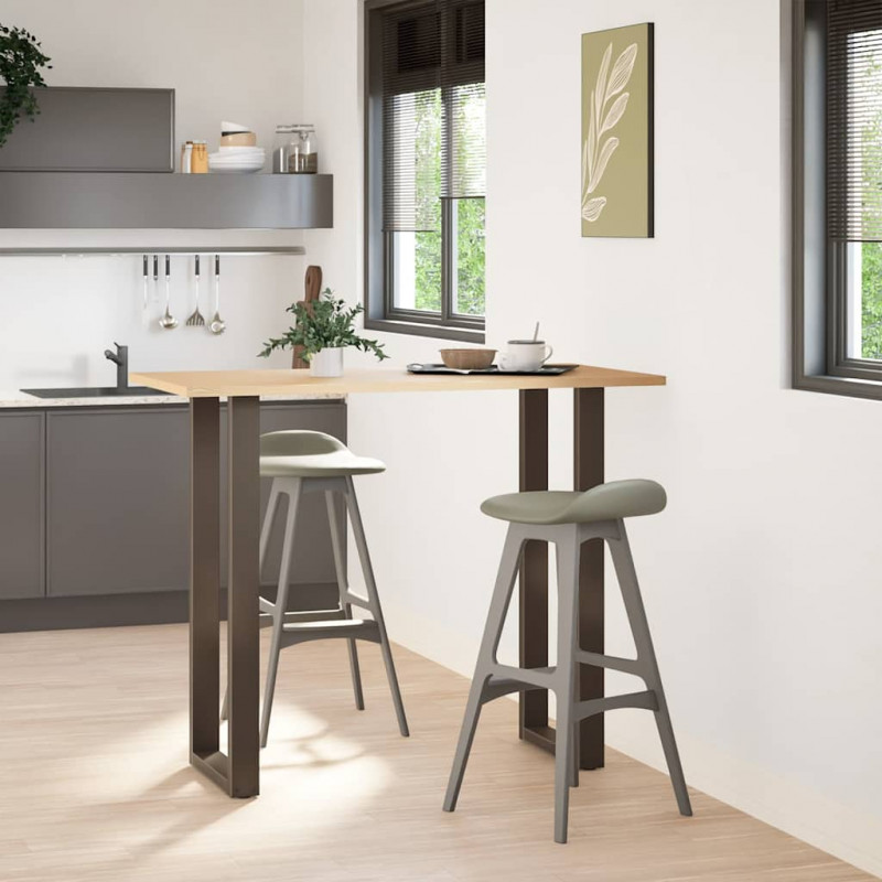 Nogi do stołu barowego w kształcie litery U 2 szt. Naturalna stal 40x(110-111) cm Stal