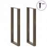 Nogi do stołu barowego w kształcie litery U 2 szt. Naturalna stal 40x(110-111) cm Stal