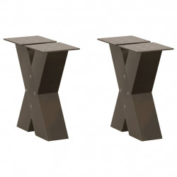 Nogi do stolika kawowego w kształcie litery X 2 szt. Naturalna stal 30x(30-31) cm Stal