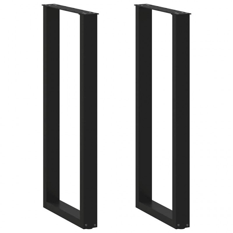 Nogi do stołu barowego w kształcie litery U 2 szt. Czarne 50x(110-111) cm Stal