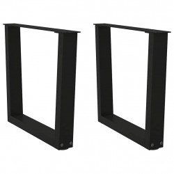 Nogi do stolika kawowego w kształcie litery V 2 szt. Czarne 60x(42-43,3) cm Stal