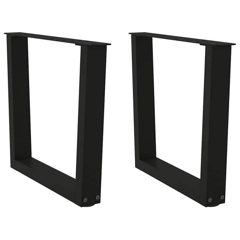 Nogi do stolika kawowego w kształcie litery V 2 szt. Czarne 60x(42-43,3) cm Stal