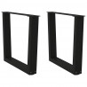 Nogi do stolika kawowego w kształcie litery V 2 szt. Czarne 60x(42-43,3) cm Stal