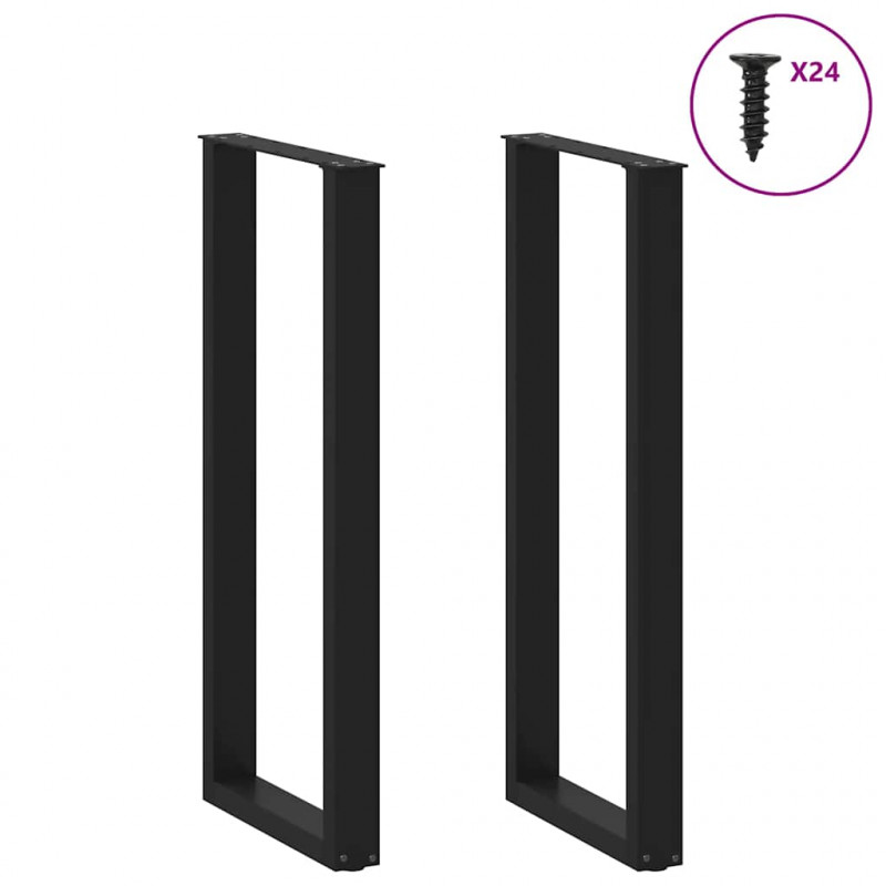 Nogi do stołu barowego w kształcie litery U 2 szt. Czarne 50x(110-111) cm Stal