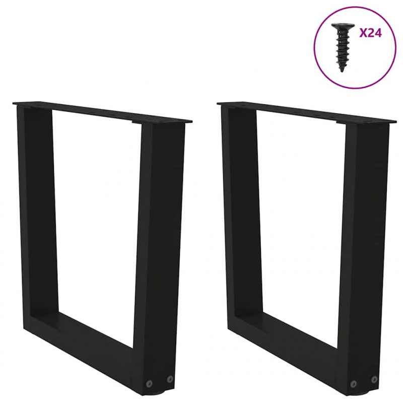 Nogi do stolika kawowego w kształcie litery V 2 szt. Czarne 60x(42-43,3) cm Stal