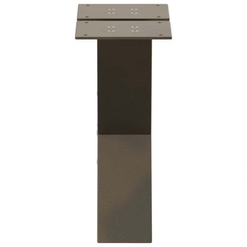 Nogi do stolika kawowego w kształcie litery X 2 szt. Naturalna stal 30x(30-31) cm Stal