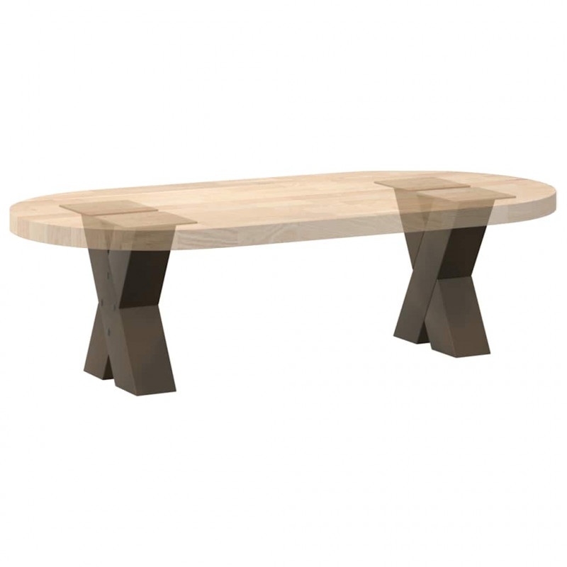 Nogi do stolika kawowego w kształcie litery X 2 szt. Naturalna stal 30x(30-31) cm Stal