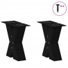 Nogi do stolika kawowego w kształcie litery X 2 szt. Czarne 40x(30-31) cm Stal