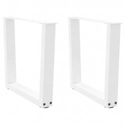 Nogi do stolika kawowego w kształcie litery V 2 szt. Białe 60x(42-43,3) cm Stal