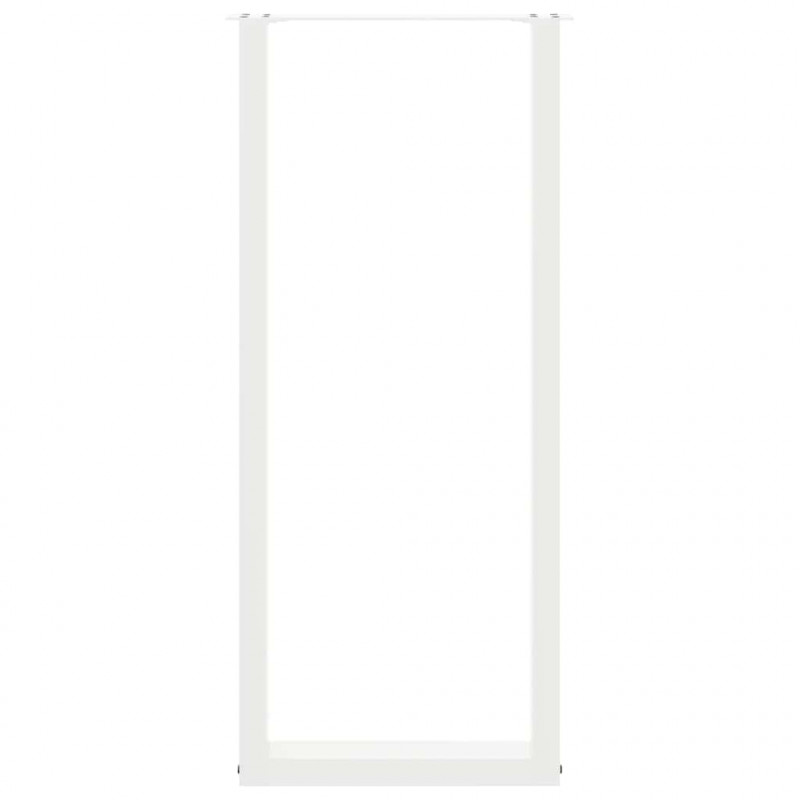Nogi do stołu barowego w kształcie litery U 2 szt. Białe 50x(110-111) cm Stal