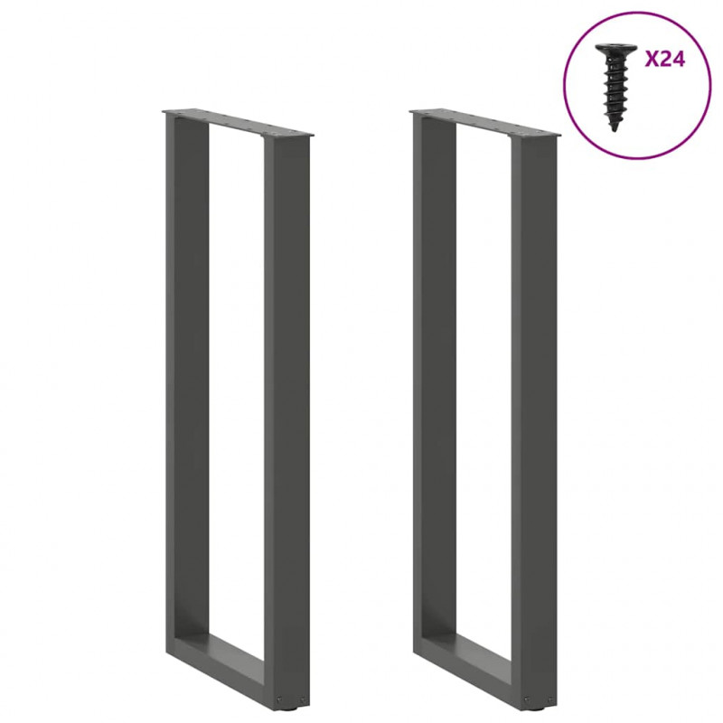 Nogi do stołu barowego w kształcie litery U 2 szt. Antracyt 50x(110-111) cm Stal
