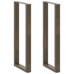Nogi do stołu barowego w kształcie litery U 2 szt. Naturalna stal 50x(110-111) cm Stal