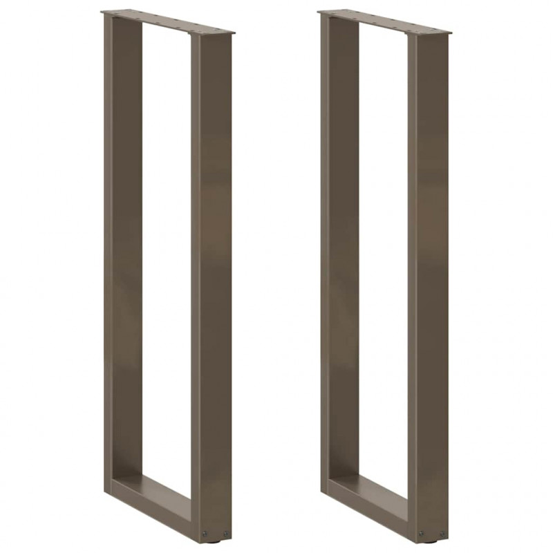 Nogi do stołu barowego w kształcie litery U 2 szt. Naturalna stal 50x(110-111) cm Stal
