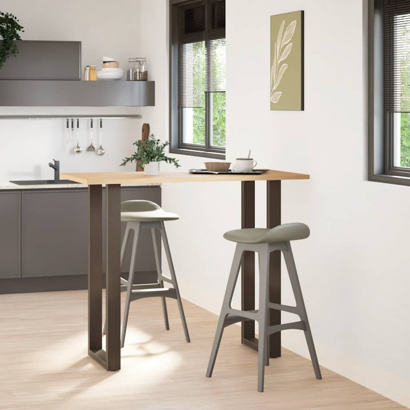 Nogi do stołu barowego w kształcie litery U 2 szt. Naturalna stal 50x(110-111) cm Stal