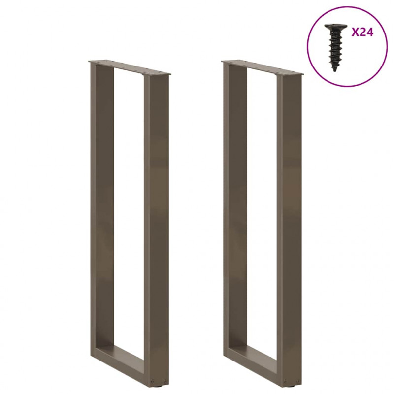 Nogi do stołu barowego w kształcie litery U 2 szt. Naturalna stal 50x(110-111) cm Stal